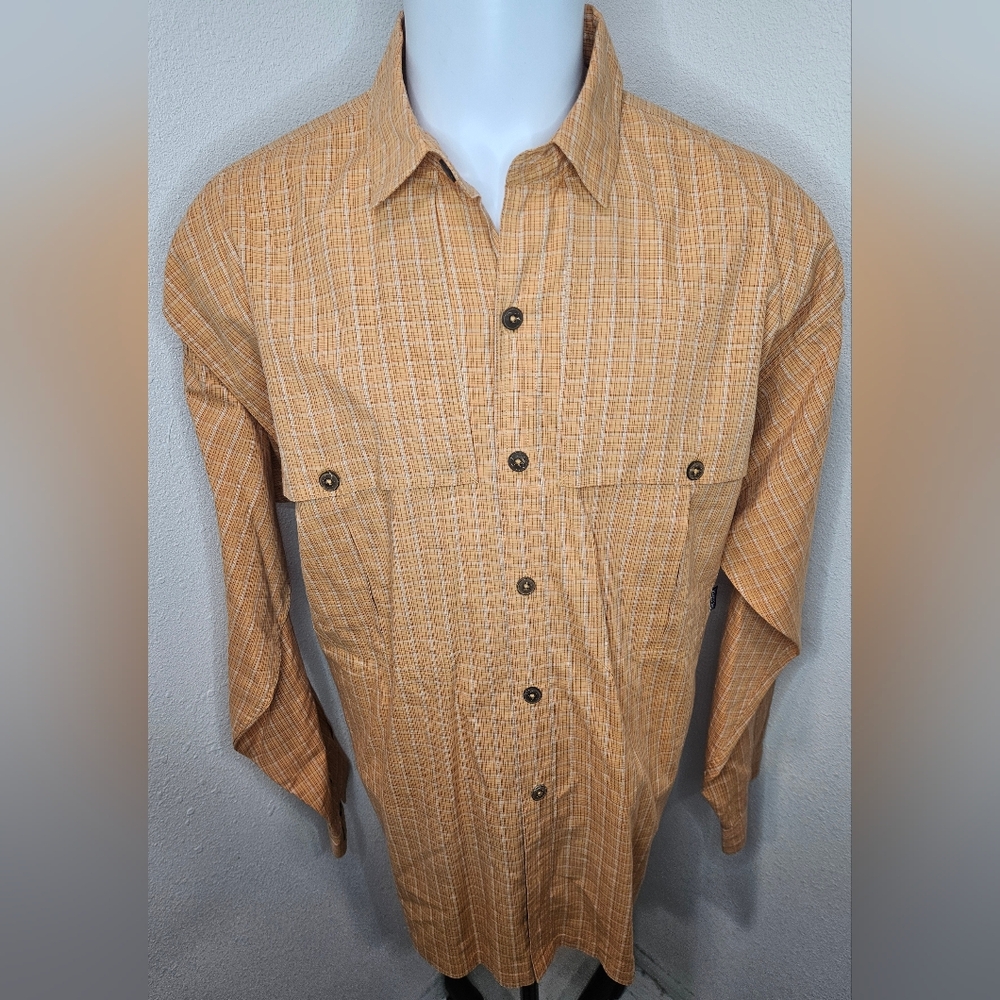 Patagonia Island Hopper Mens XXL Plaid Long Sleeve Button Up Vented Shirt Hiking